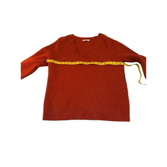 Babaton Aritzia Small 100% Wool Oversized V Neck Pullover Ribbed Holiday Sweater - Picture 5 of 8